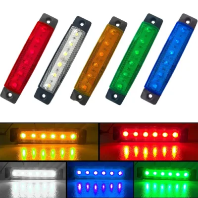  Gumdaat 3.8 Amber 12V Front Side Marker 6 LED Trailer Truck Lorry Indicators Lights Amber Rear LED Marker Trailer Parking Turn Signal Lights for Truck Bus Boat