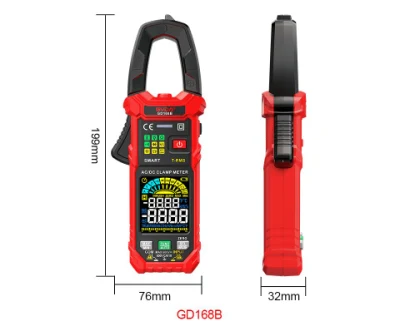Gvda Digital Smart Inrush Clamp Meter Multimeter 600A True RMS AC/DC Current AMP Meter Measures Current Voltage Temperature Capacitance Tester
