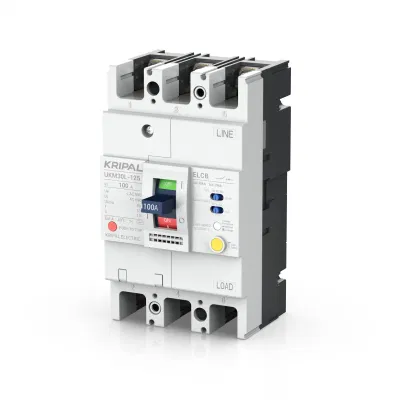  High Breaking Capacity Kripal 100A Circuit Breaker 400V AC ELCB Circuit Breakers 3p ELCB Residual Current Protective