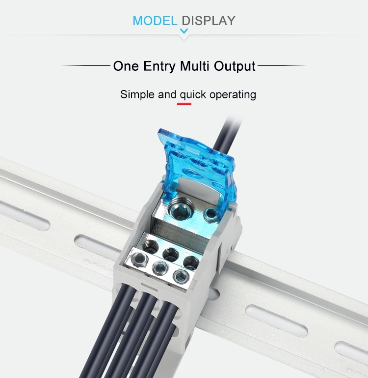 Ukk 160A Screw Wire DIN Rail Mounted Terminal Power Distribution Block