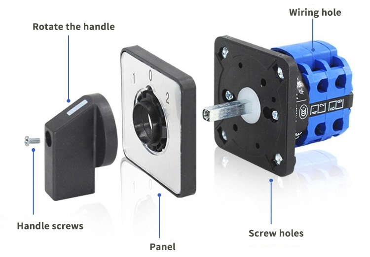 8 9 10 12 Position 3 Way Rotary Knob Changeover Switch