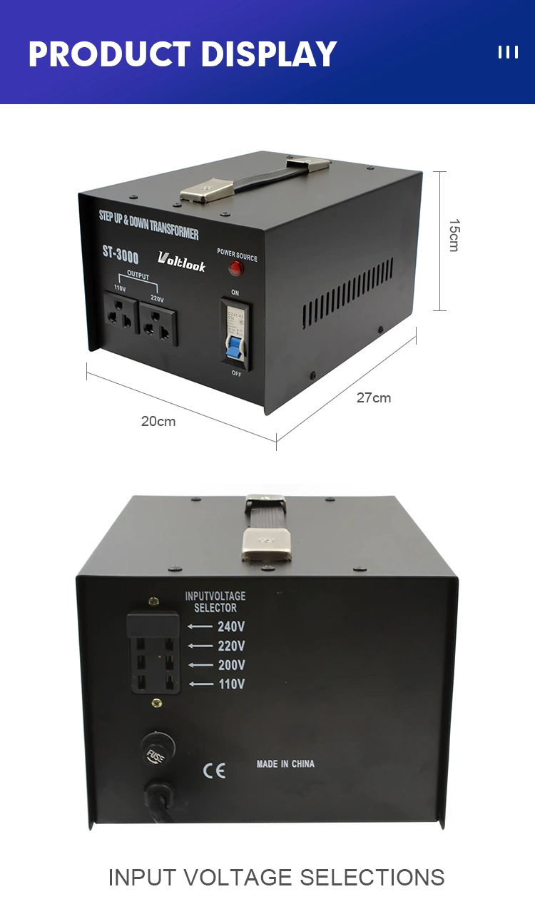 3000W Step up &amp; Down Transformer 110V to 220V Voltage Converter / Electronic Power Transformer