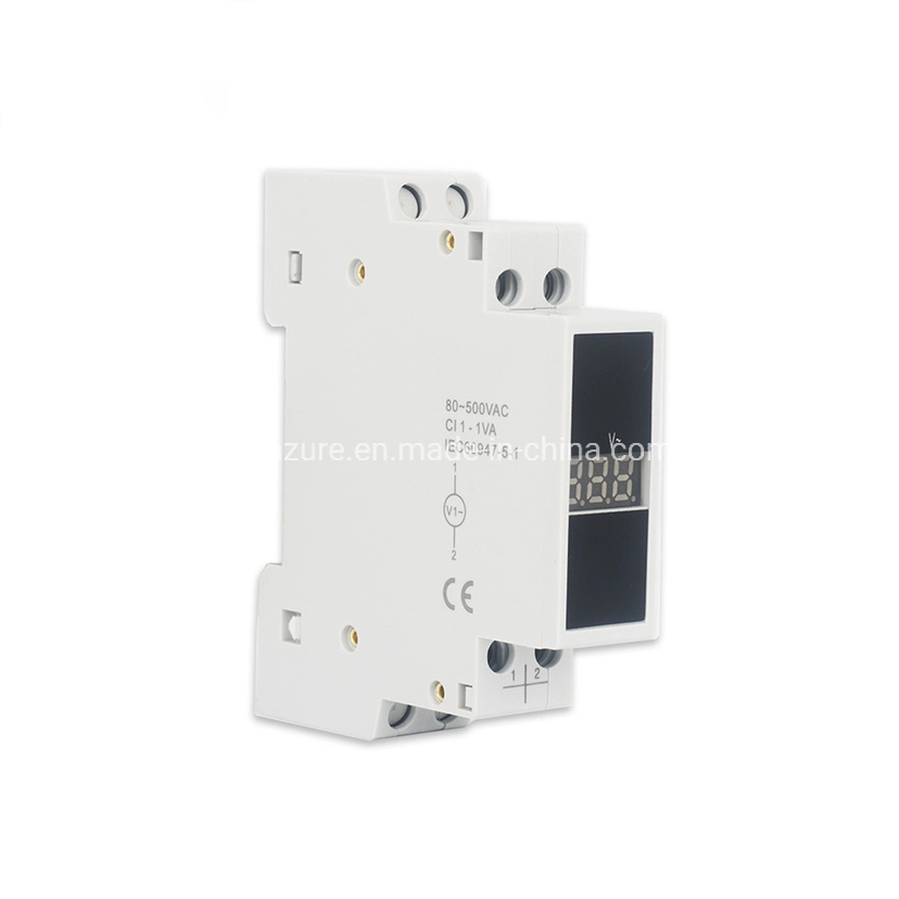 Modular Voltage Meter Single Phase AC LED Digital Display DIN Rail Voltmeter