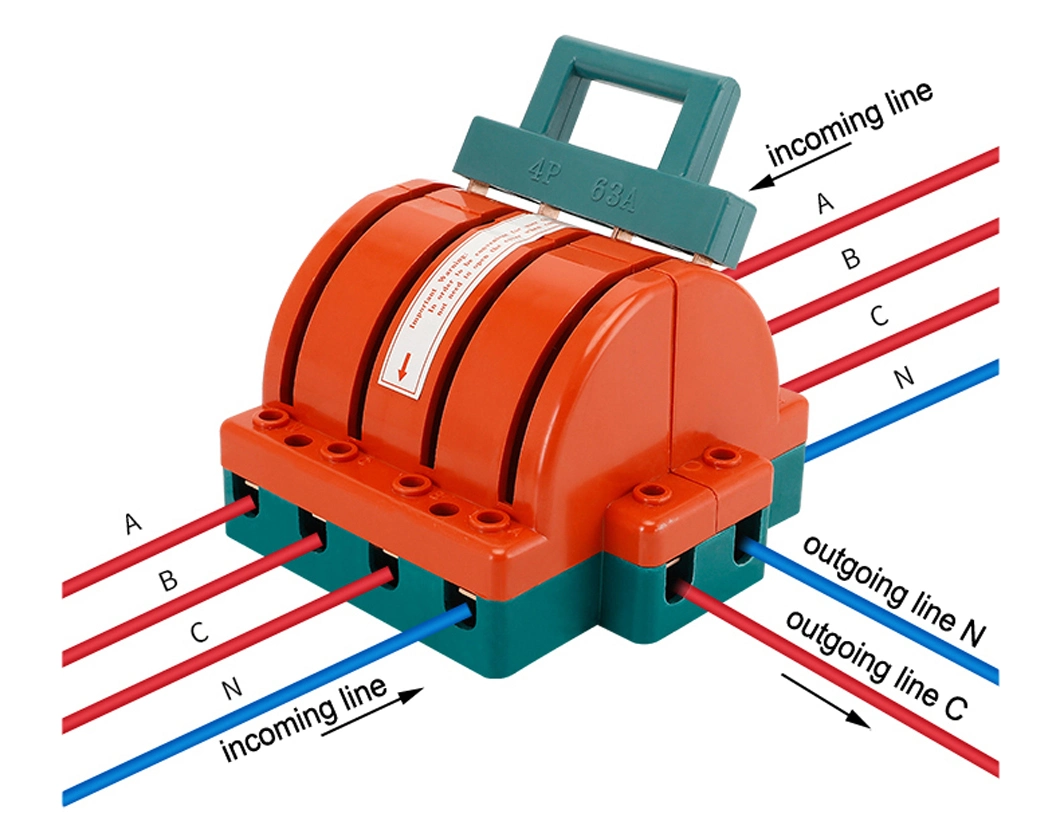 Electrical 4 Pole 32A Knife Switch Blade Disconnecting Changeover Switch