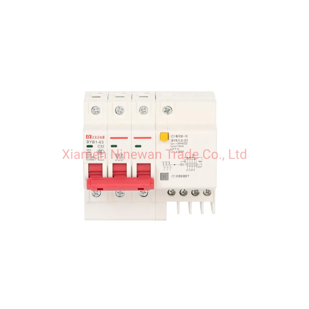 25A 40A 4p RCCB Circuit Breaker Curve D Residual Current Device