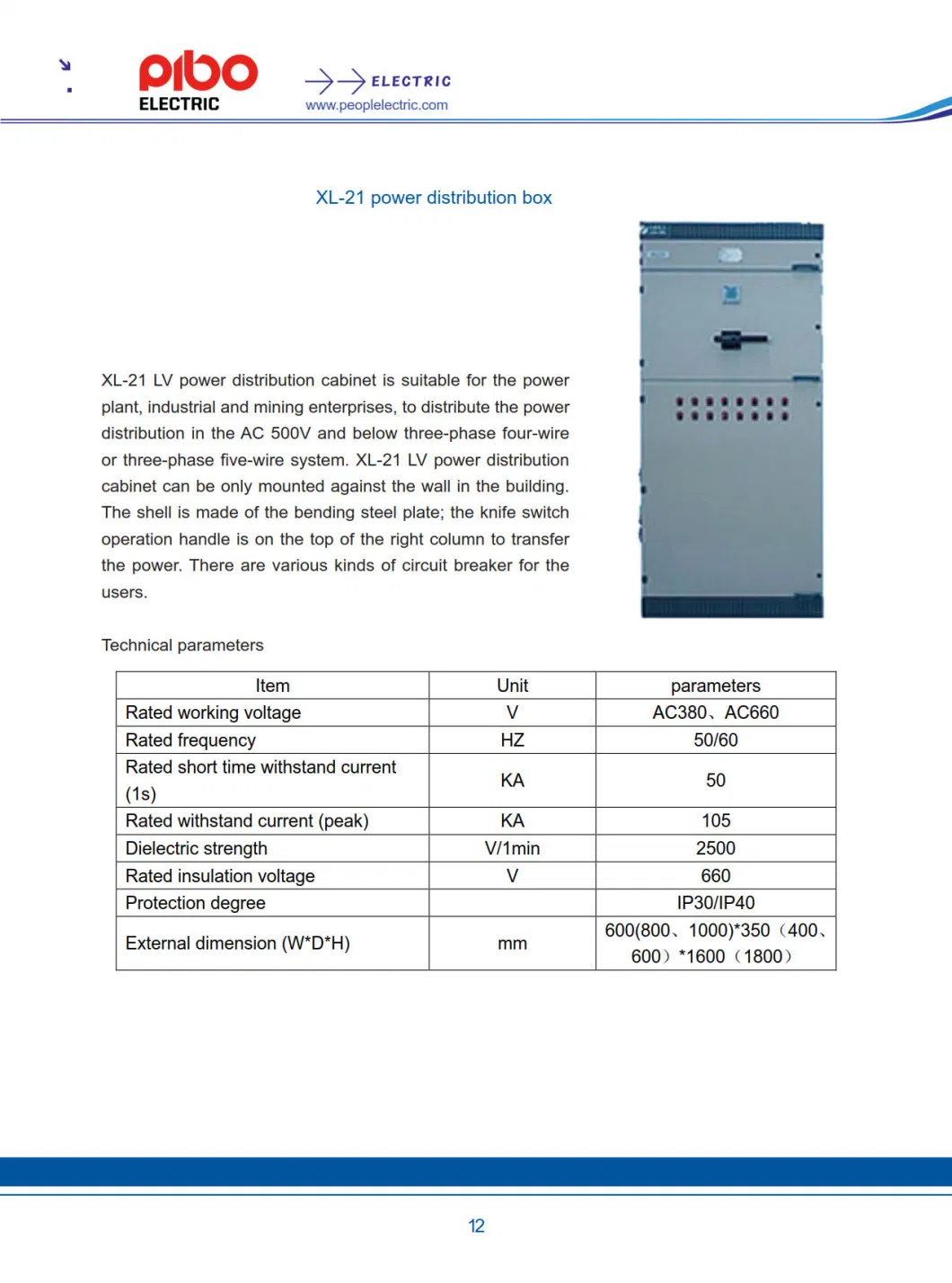 AC Metal Enclosed Switchgear 400V/440V/50/60Hz up to 6300A