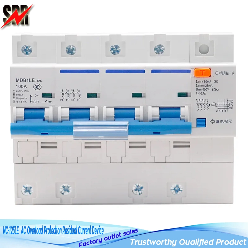 Nc-125le AC63A, AC80A, AC100A, AC125A Overload Protection Residual Current Device (RCD/RCBO)