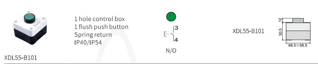 Xdl55-B101 Green Flush Plastic Push Button Box Electrical Switch Boxes
