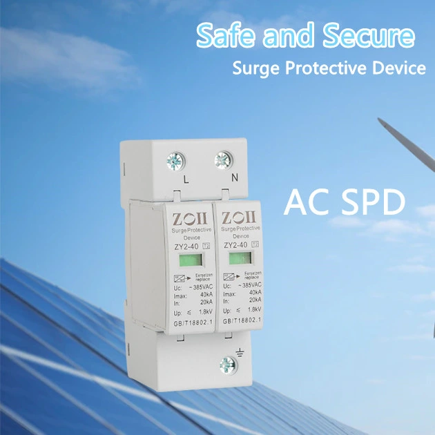 Lightning Surge Protection Voltage Surge Protector 1p 2p 3p 4p 385V 20ka-40ka AC SPD Surge Protective Device