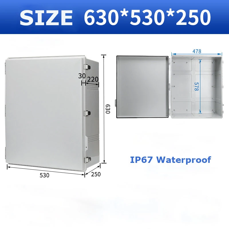 IP67 Outdoor ABS Plastic Waterproof Distribution Box with Hinge Lid