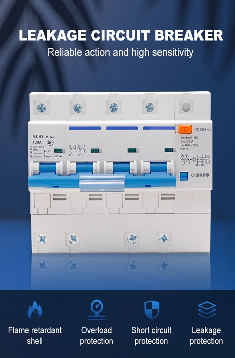 Nc-125le AC63A, AC80A, AC100A, AC125A Overload Protection Residual Current Device (RCD/RCBO)