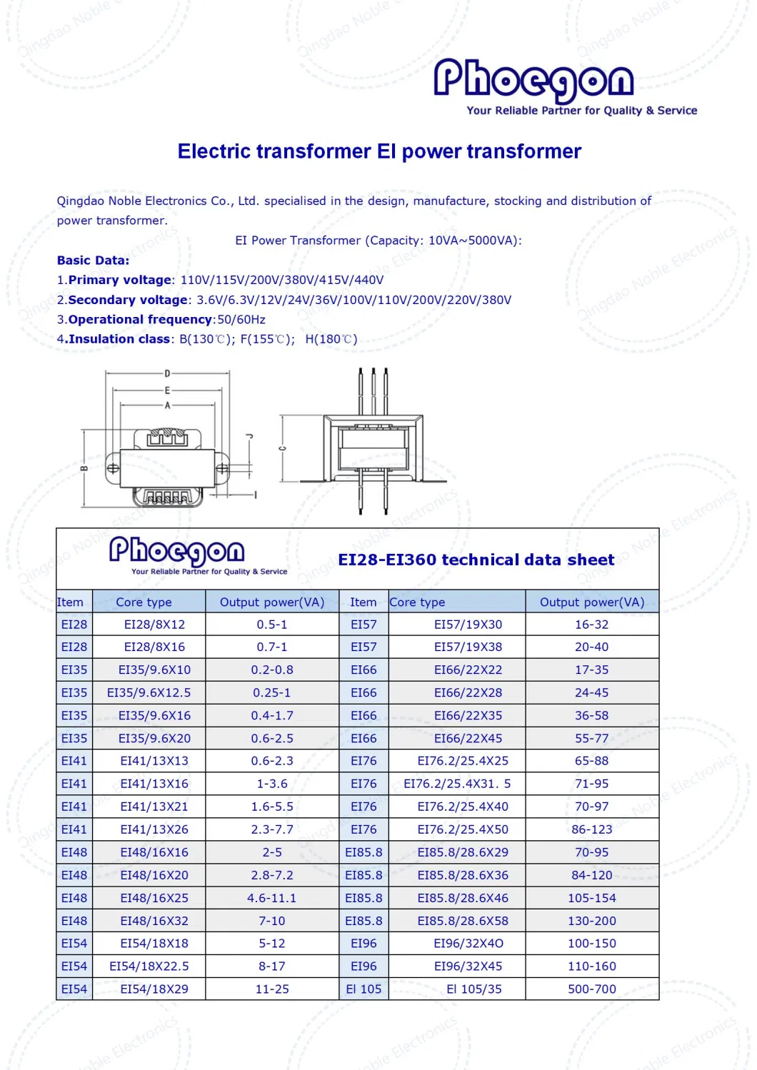 Medical Devices Power Transfomer