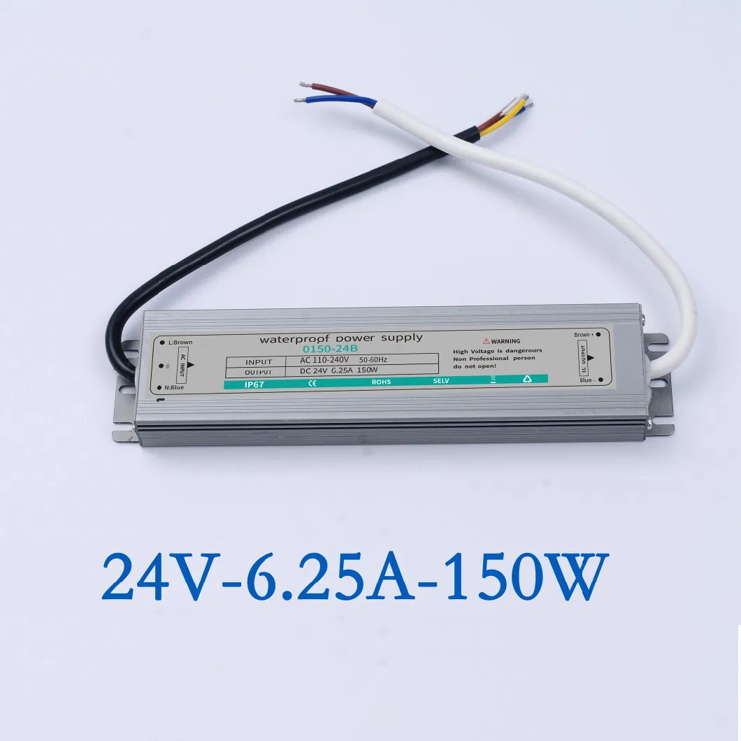 DC24V IP67 PWM Wide Input Voltage Range LED Transformer 100W to 400W for Outdoor Commercial LED Lighting