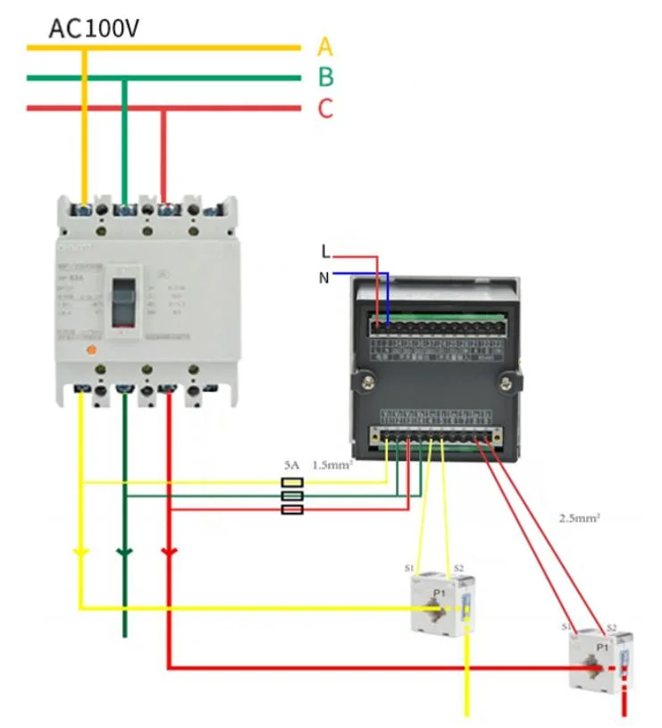 Acrel Pz96-AV3/K Smart AC Voltage Three Phase LED Display Programmable Meter with 2do/2di