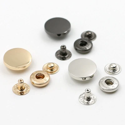 Logotipo personalizado 4 piezas cierre de broche Prensa metal botones de presión Para ropa