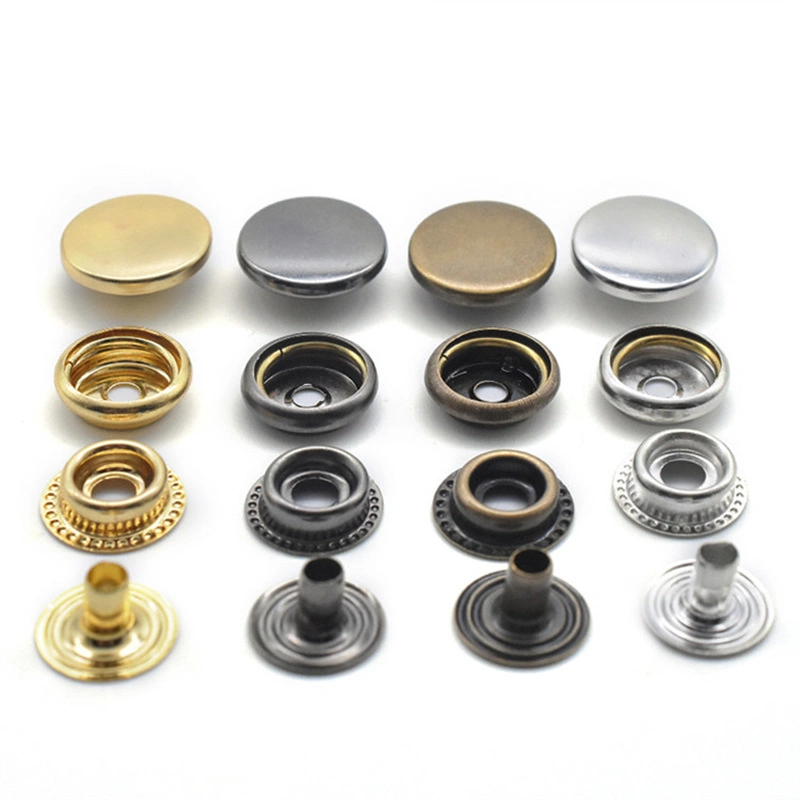 Custom Logo 4 Parts Snap Fastener Press Metal Snap Buttons for Clothes