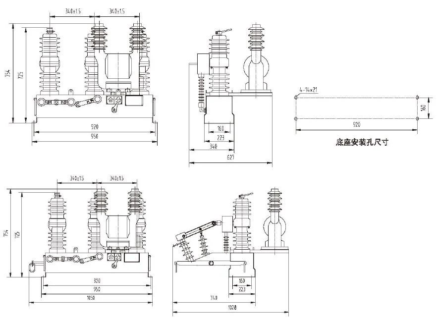 Outdoor Electrical Electric High Voltage Isolator Distribution Transformer Air Vacuum Interrupter Circuit Breaker