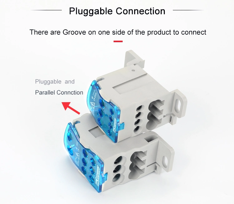 Ukk 160A Screw Wire DIN Rail Mounted Terminal Power Distribution Block