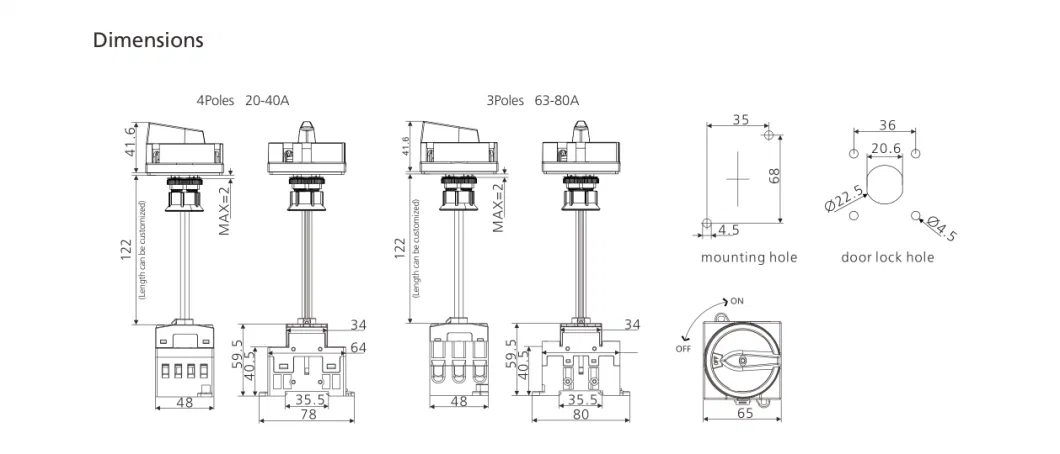 690V 20A 32A 40A 60A 80A Enclosure Box AC Isolating Switch