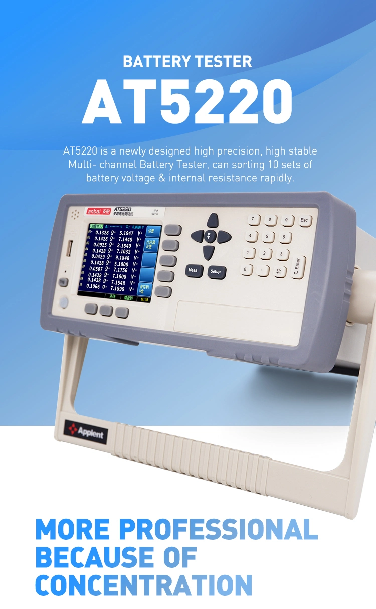 20 Channel AC Internal Resistance &amp; DC Voltage Battery Meter At5220