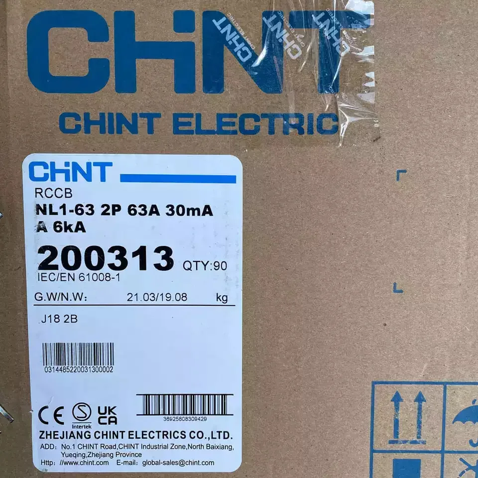 Chint Nl1-63 a Type RCCB 1p+N 3p+N 25A 40A 63A 30mA 100mA 300mA 6ka 10ka English Version Chnt CE and Ukca Type a RCD