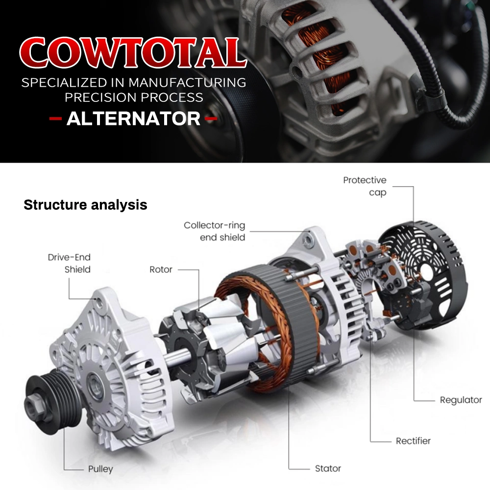 Auto 130A 12V Car Alternator 1297401ND 31100-Rcb-Y01 1042103500 for Honda Accord 3.0L V6 04-07 J30A4 Engine