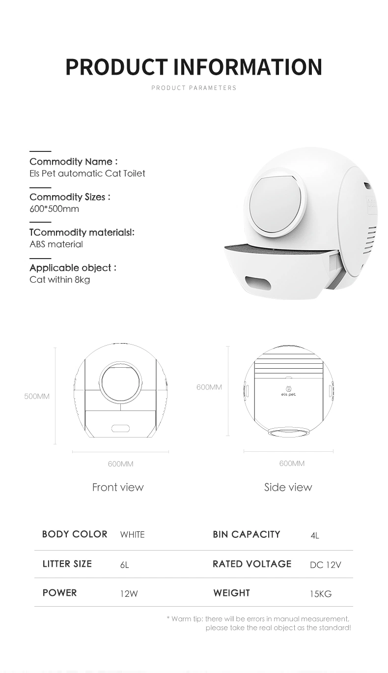 Automatic Cleaning Health Disinfecting Cat Toilet Litter Tray Box Intelligent Sterilizing Smart WiFi Control Phone APP Remote Auto Shovel Setting Cat Litter Box