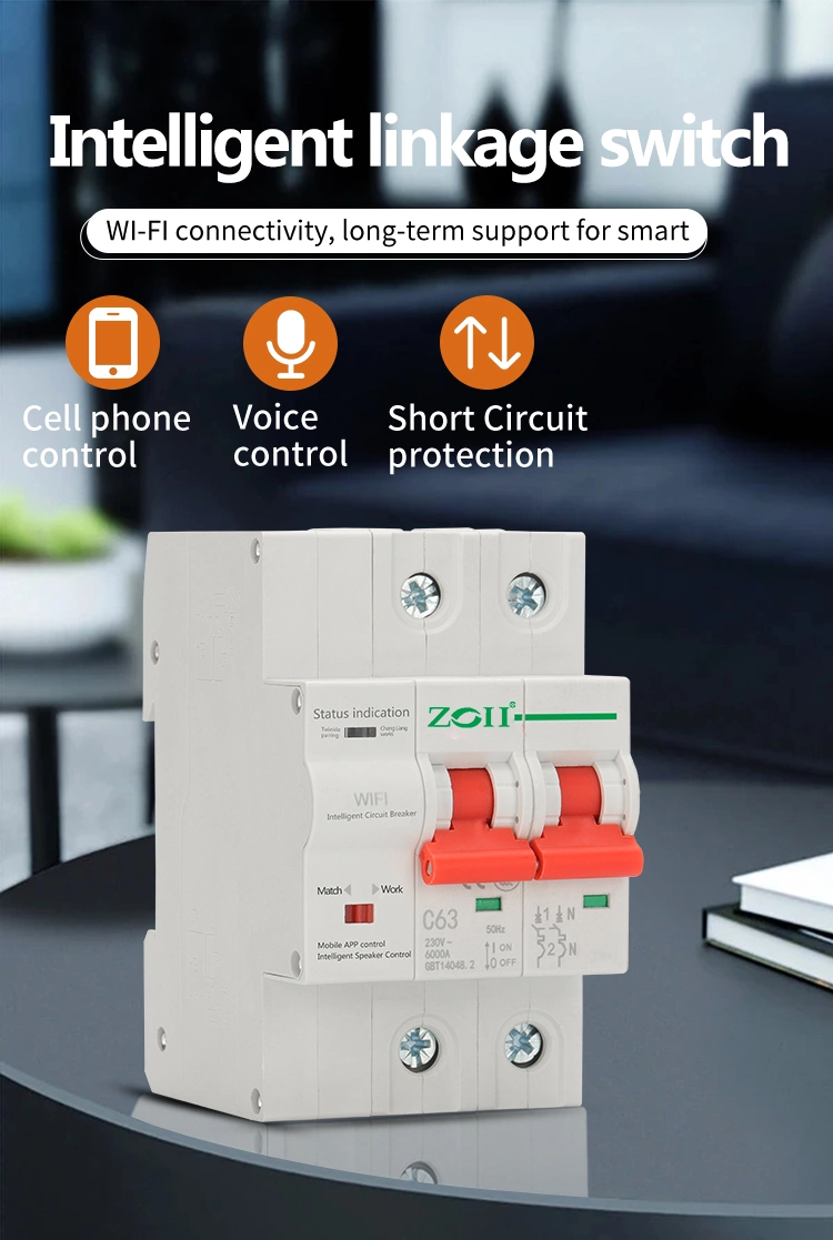 Control Various Home Appliances Tuya 40A 63A MCB WiFi Smart Circuit Breaker Smart Home