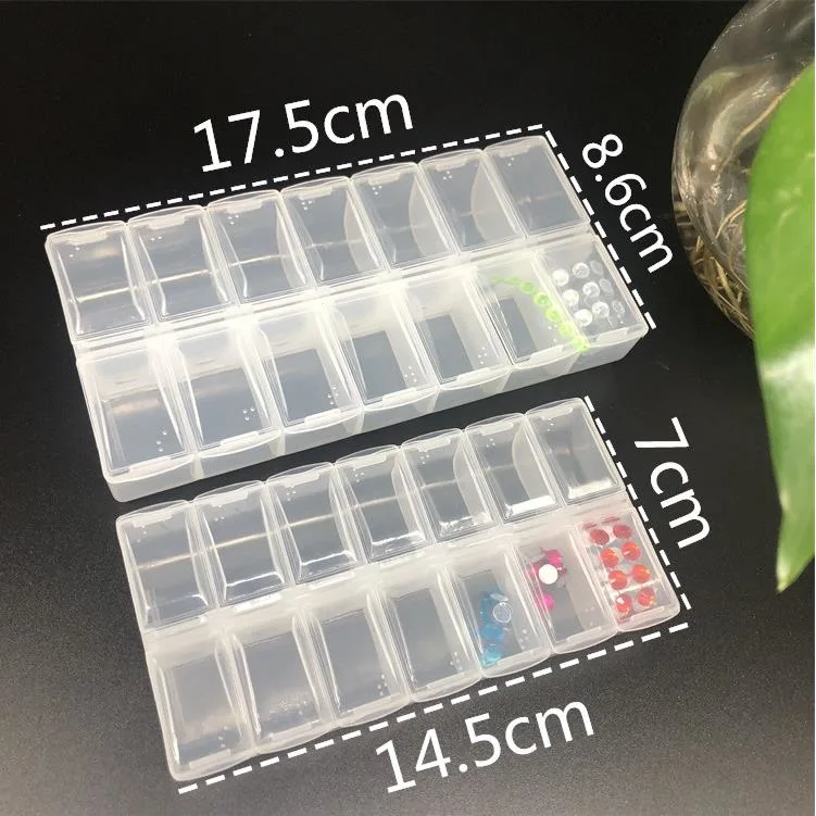 Weekly Daily Plastic Pill Organizer Box with Easy Push Button Pill Container