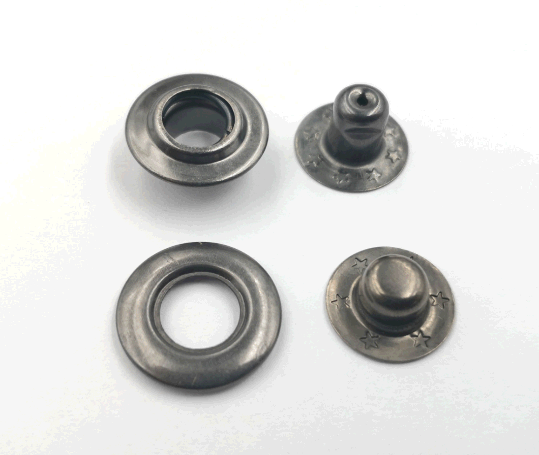 Snap Fasteners Press Four Parts Metal Brass Ring Snap Button