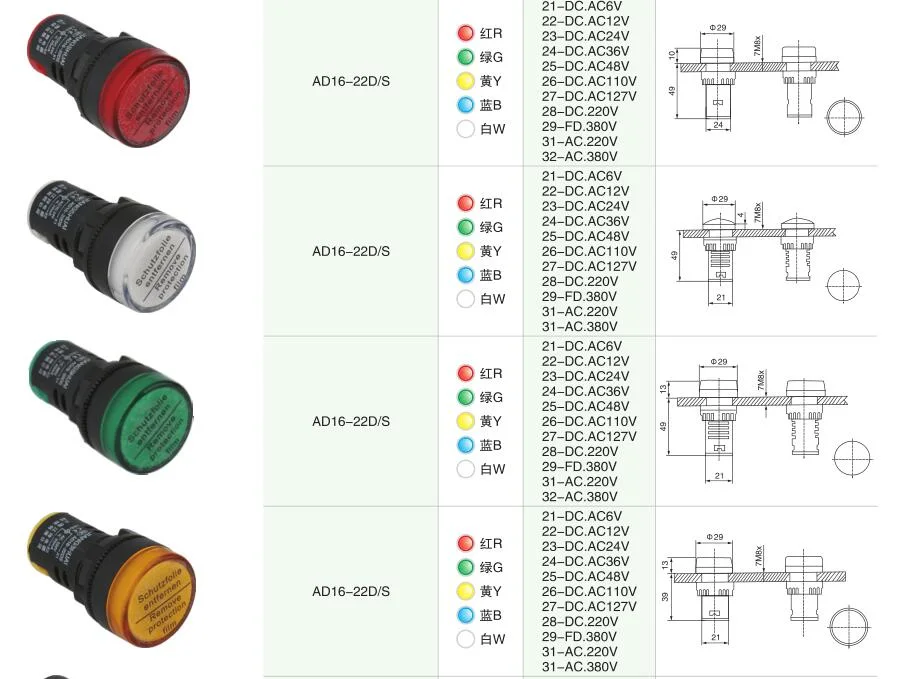 High Quality Xb2 (LAY5) Series Ba9s LED Illuminated Momentary Push Button