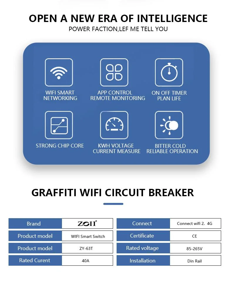 Tuya WiFi Circuit Breaker AC220V Smart Home Smart Circuit Breaker Air