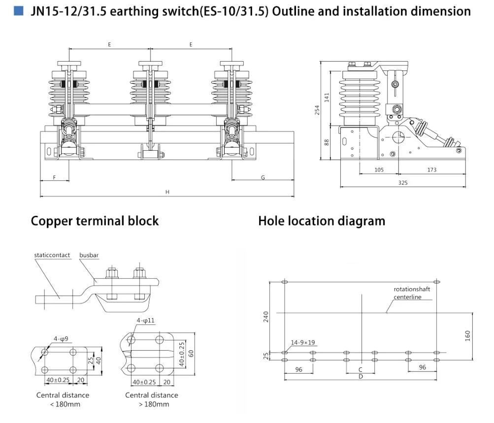 11kv 12kv Medium Voltage Indoor Isolating Switch Combined Earthing Switch Overload Earth Leakage Switch