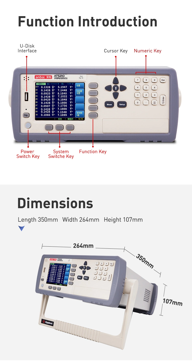 20 Channel AC Internal Resistance &amp; DC Voltage Battery Meter At5220