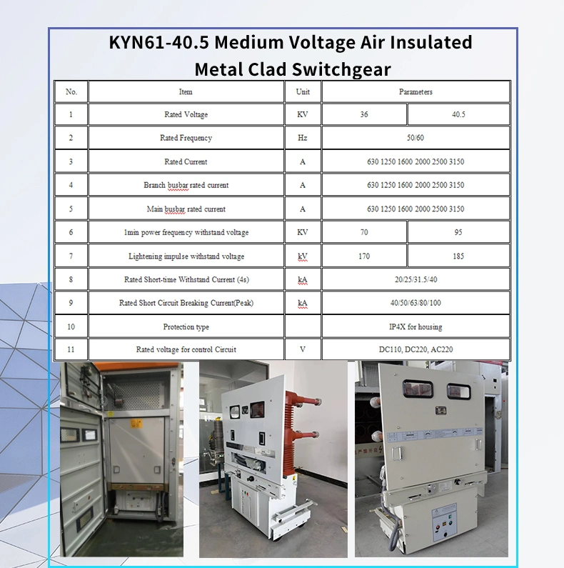 Metal Enclosed Medium Voltage Switchgear Electric Cabinet Distribution Panel