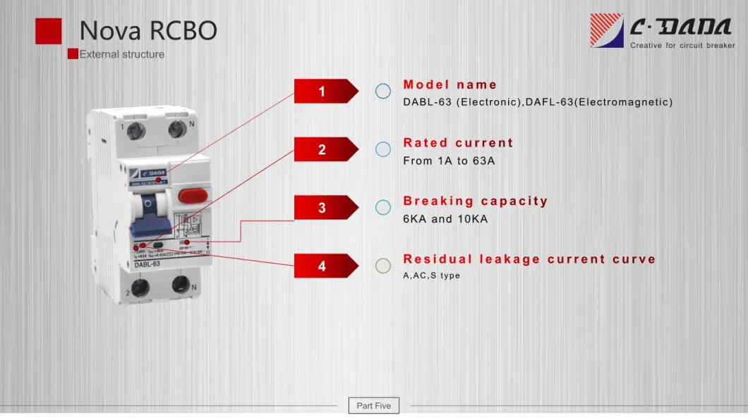 Dabl-63 6ka 1p+N Electronic RCBO CB Approved