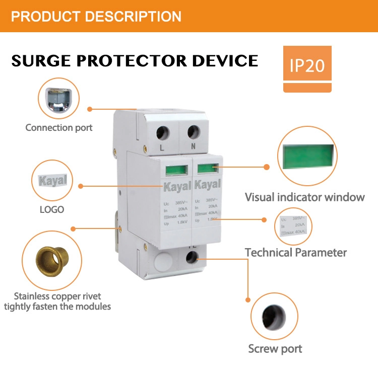 Hot Selling Power SPD 1000V DC Lightning Arrestor Solar Surge Protection Device