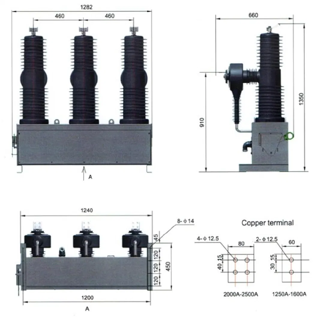 Zw32-40.5kv 1250A Outdoor Permanent Magnet High Voltage Vacuum Circuit Breaker Auto Recloser Vacuum Switch Withdrawable