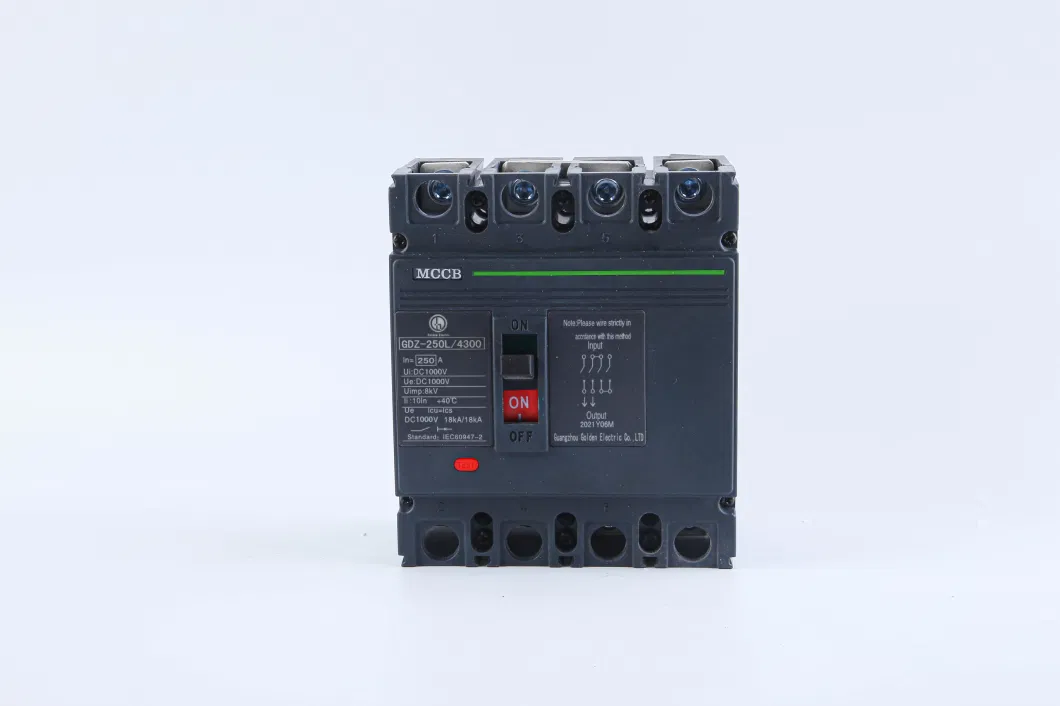 DC MCCB Moulded Case Circuit Breaker Fixed Type 250A Frame 3p/4p 16-250A 1500VDC 40 Ka