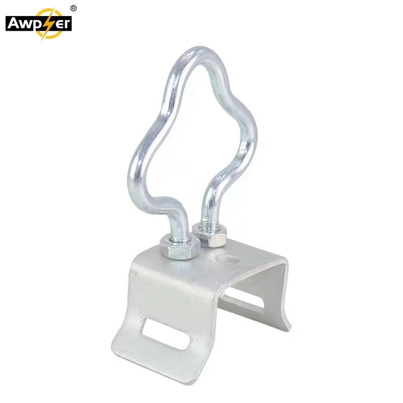 Hot Galvanized Steel Plum Blossom Type Drop Cable Pole Bracket Anchor FTTH Hoop Fastening Retractor