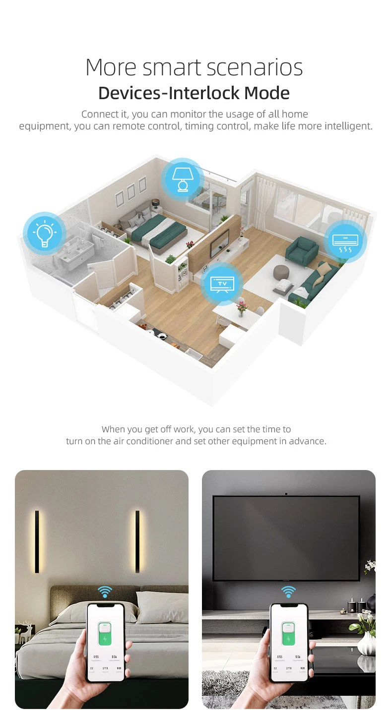 Zigbee Tuya Smart Circuit Breaker Timing Switch Intelligent Mobile Phone Remote Control Switch