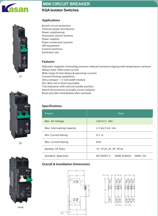 QA Isolator Switches (KQA)