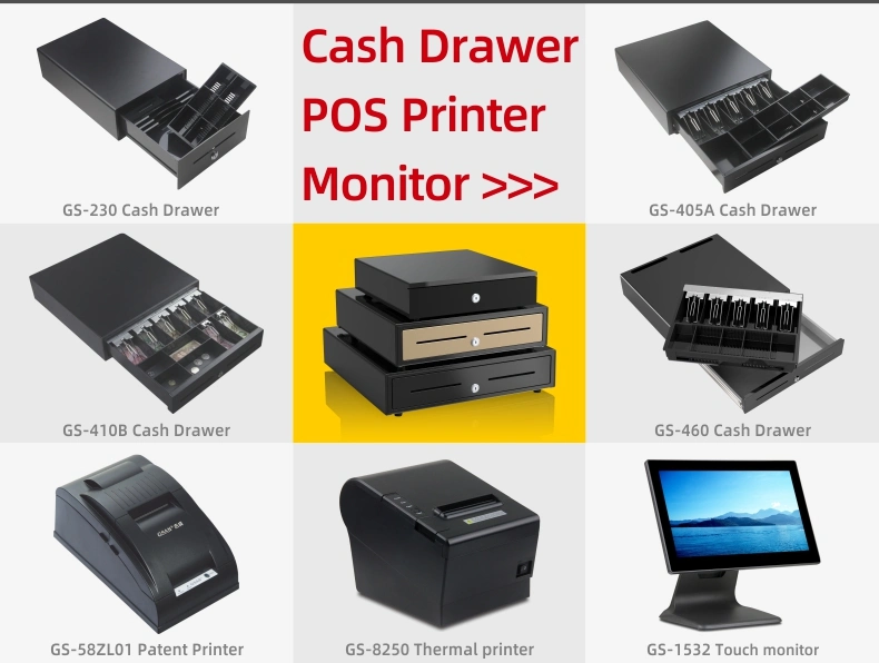 Metal Push Button Cash Drawer Cash Box Money Box for POS System