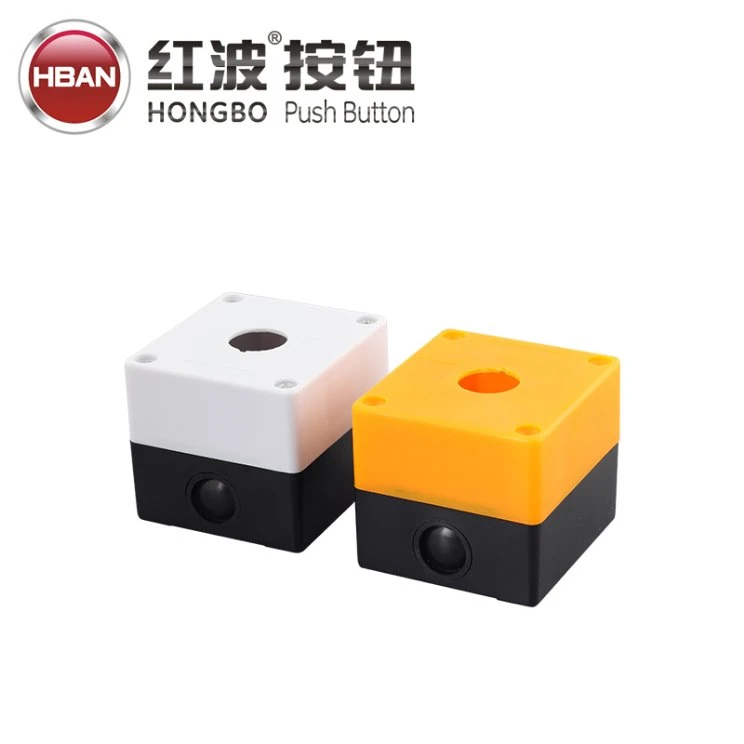 22mm Emergency Push Button Junction Plastic Enclosure Box White Yellow