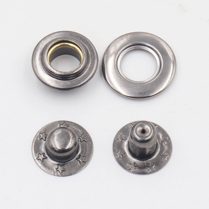 Snap Fasteners Press Four Parts Metal Brass Ring Snap Button