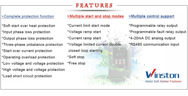 Professional Manufacturer 18kw 22kw 30kw 45kw 55kw 75kw Motor Soft Starter for Motor Water Pump