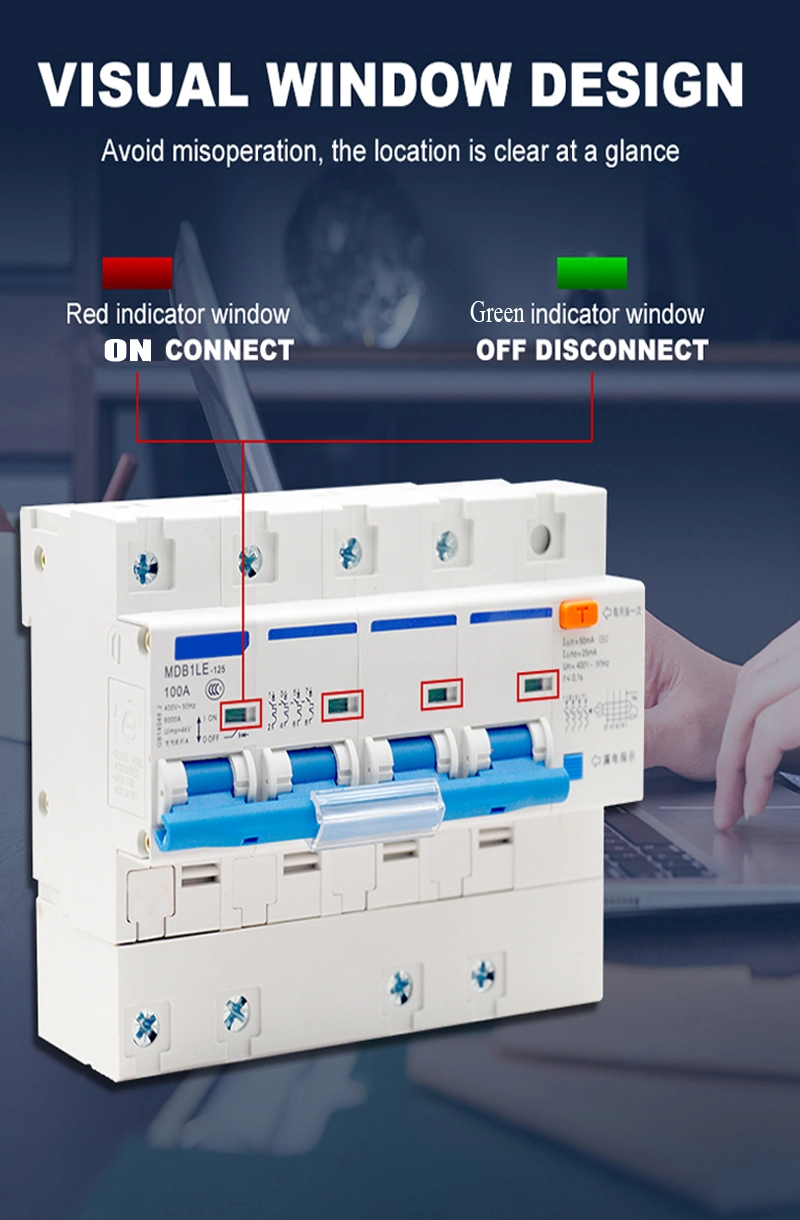 Nc-125le AC63A, AC80A, AC100A, AC125A Overload Protection Residual Current Device (RCD/RCBO)