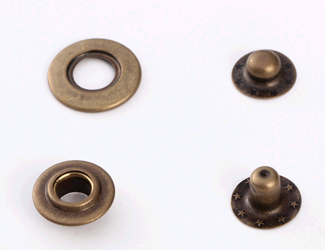 Snap Fasteners Press Four Parts Metal Brass Ring Snap Button