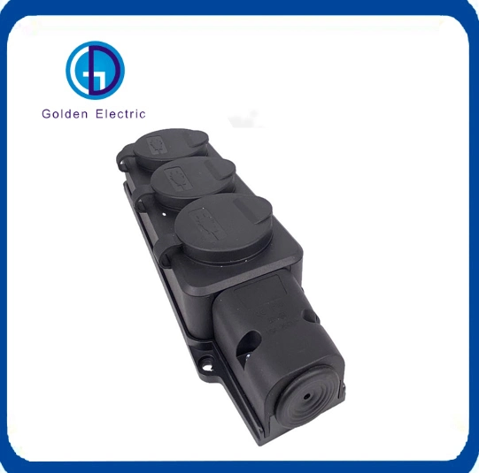 220V 2pin IP54 Waterproof Connectors AC Power with Cover Wireless Extension 3 Outlets Power Strip 16A 3500W