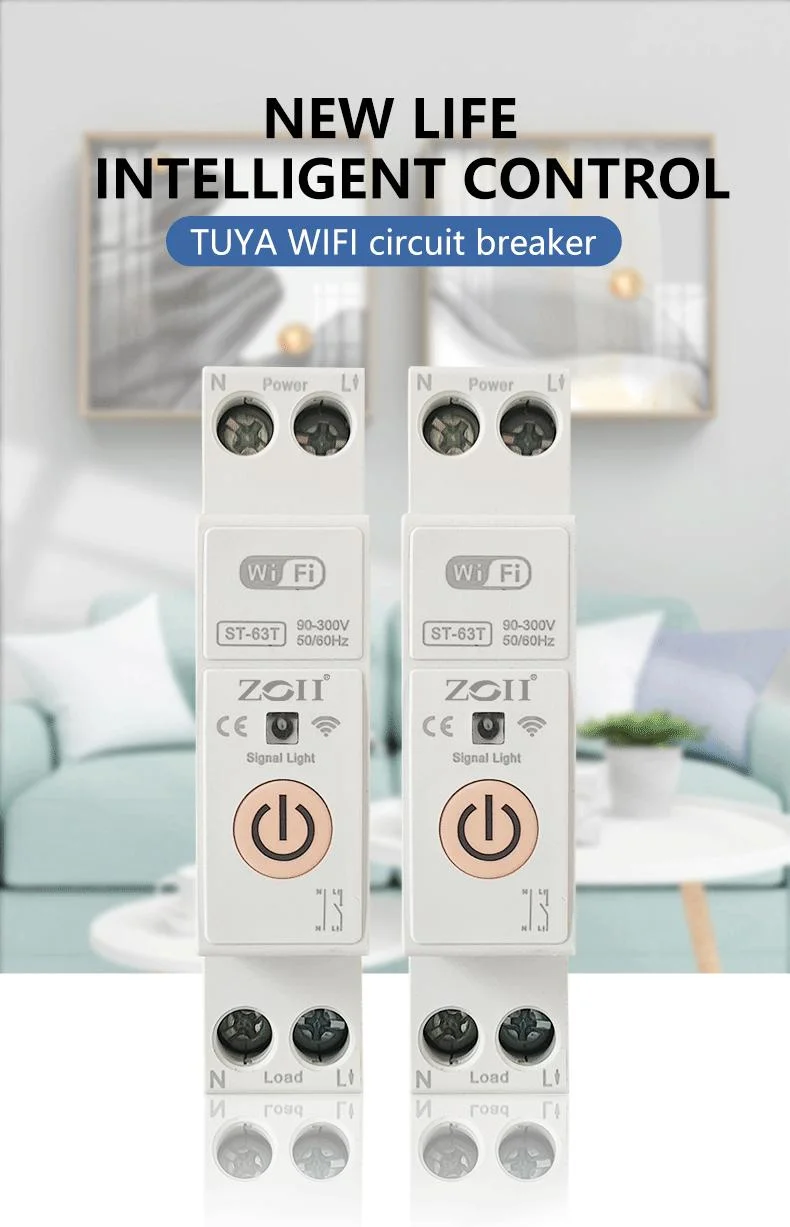 Hot 220V Tuya Smart Home MCB WiFi Smart Circuit Breaker Remote Control Energy Meter